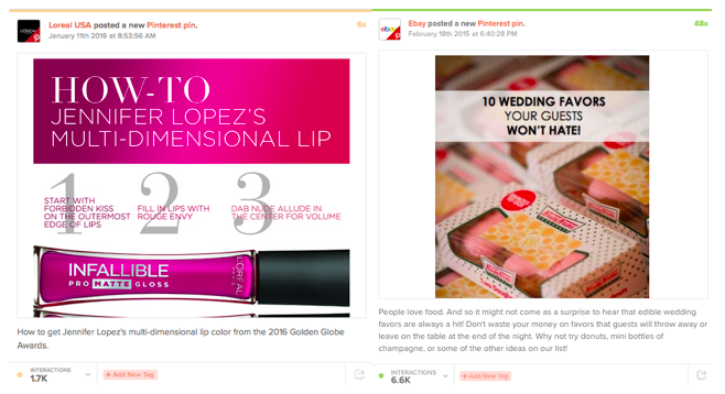 Top B2C brands on Pinterest: L'Oreal and Ebay guides