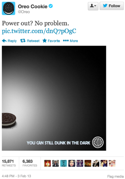 Real-time marketing example: Oreo